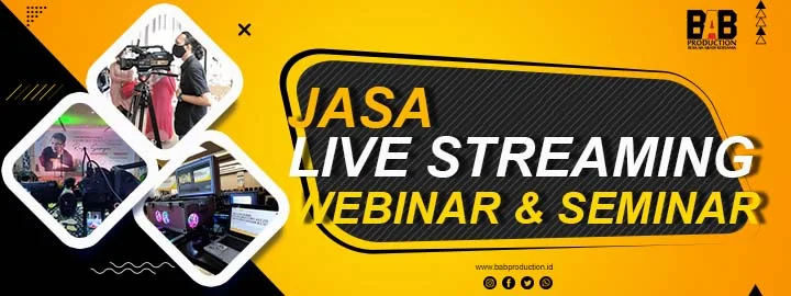 Jasa live streaming webinar dapat membantu Anda menyelenggarakan kegiatan seminar secara online dan menjangkau lebih banyak partisipan.