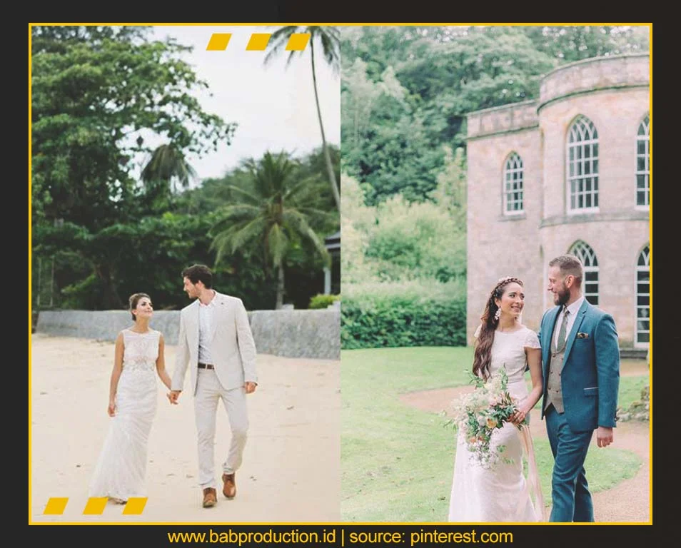 8 Tips Berpose Menarik di Foto Pernikahan. Holding Hands and Walking Away