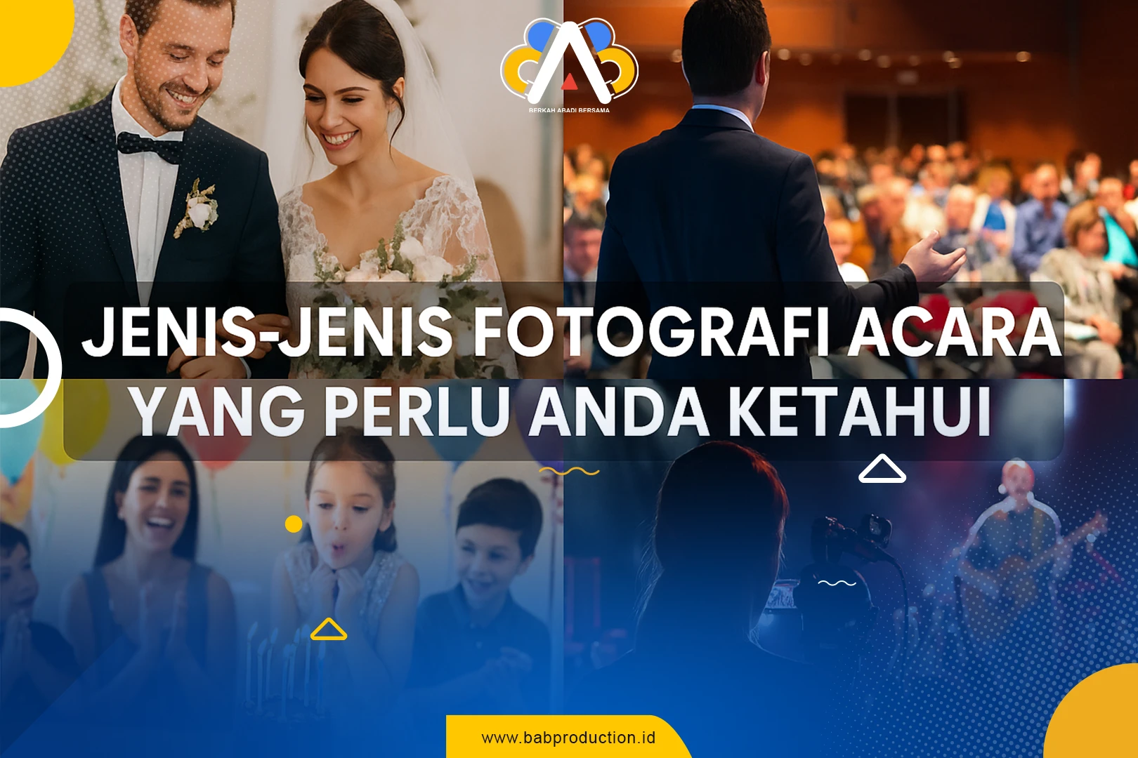 Jenis fotografi acara di berbagai situasi pesta dan kegiatan resmi